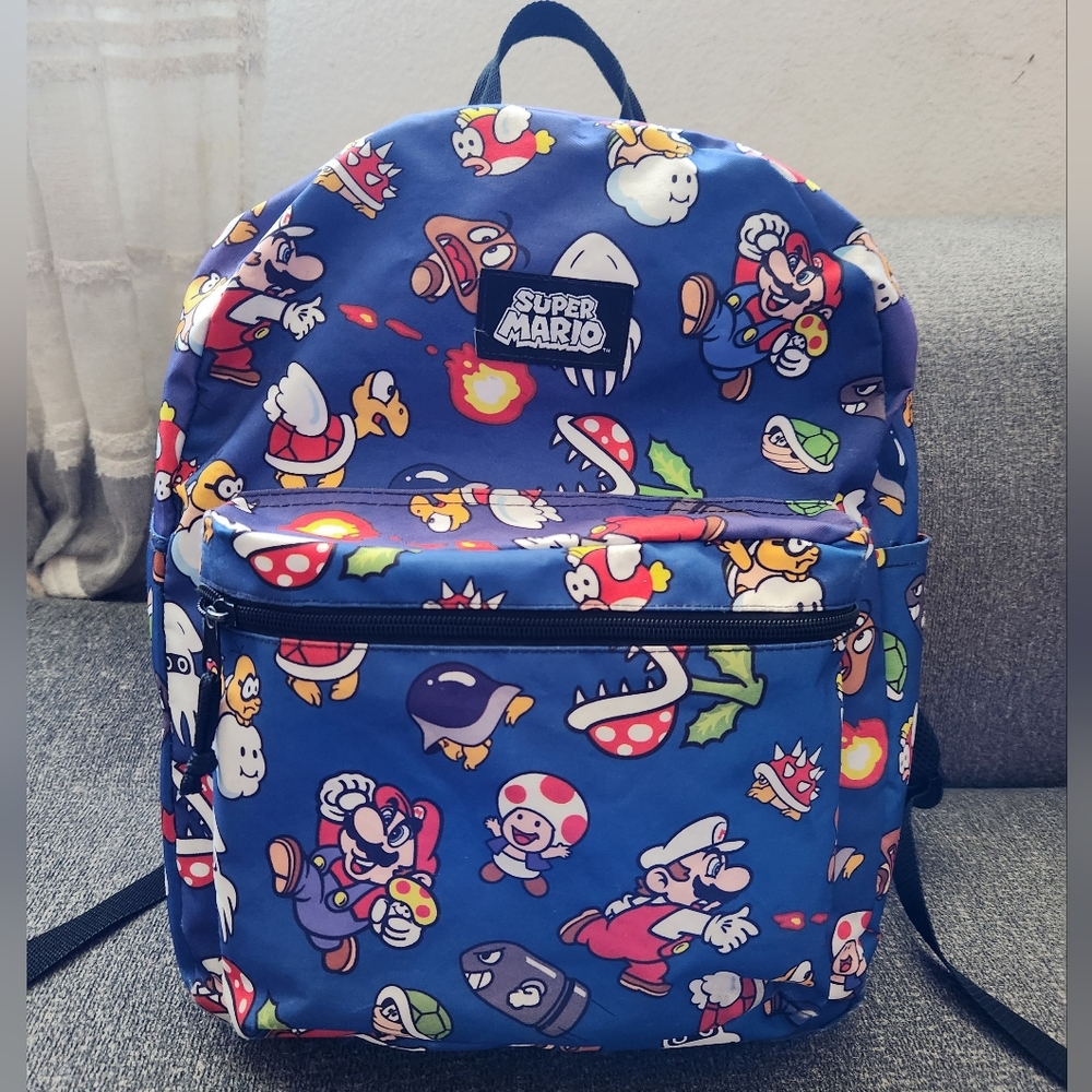 Super Mario Nintendo Blue Backpack